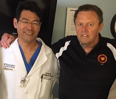 Dr. Itoh and James Brooks, one week after heart transplant