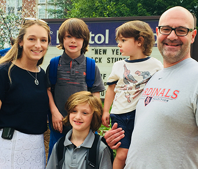 Dr. Holly Hoefgen and her family ... first day of school!