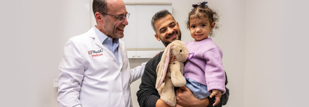 A physician with a young parent and their parent