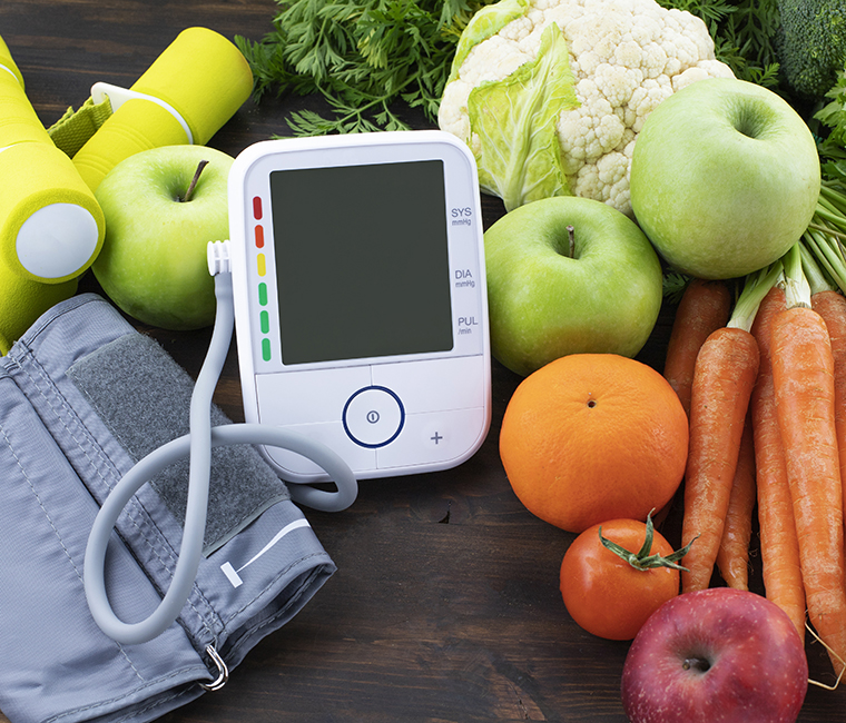 vegetables, blood pressure monitor